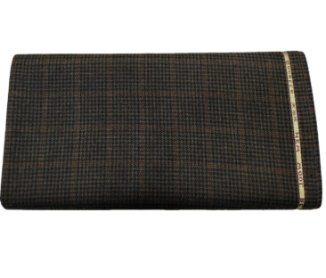 Raymond Men's Wool Checks Medium & Soft 2.20 Meter Unstitched Tweed Jacketing & Blazer Fabric (Brown & Black)