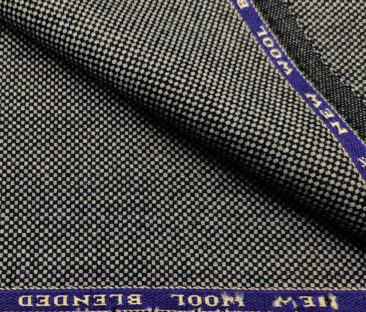 Raymond Men's Wool Structured Medium & Soft 2.20 Meter Unstitched Tweed Jacketing & Blazer Fabric (Light Grey)
