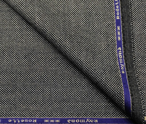 Raymond Men's Wool Structured Medium & Soft 2.20 Meter Unstitched Tweed Jacketing & Blazer Fabric (Light Grey)