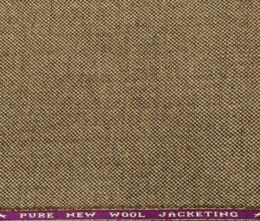 Raymond Men's Wool Structured Medium & Soft 2.20 Meter Unstitched Tweed Jacketing & Blazer Fabric (Light Brown)