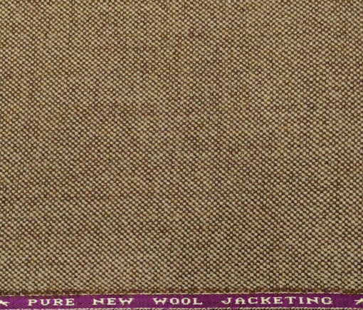 Raymond Men's Wool Structured Medium & Soft 2.20 Meter Unstitched Tweed Jacketing & Blazer Fabric (Light Brown)