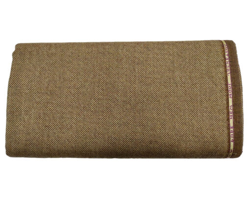 Raymond Men's Wool Structured Medium & Soft 2.20 Meter Unstitched Tweed Jacketing & Blazer Fabric (Light Brown)