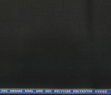 Raymond Men's Wool Solids Sustainouva  Unstitched Suiting Fabric (Black)
