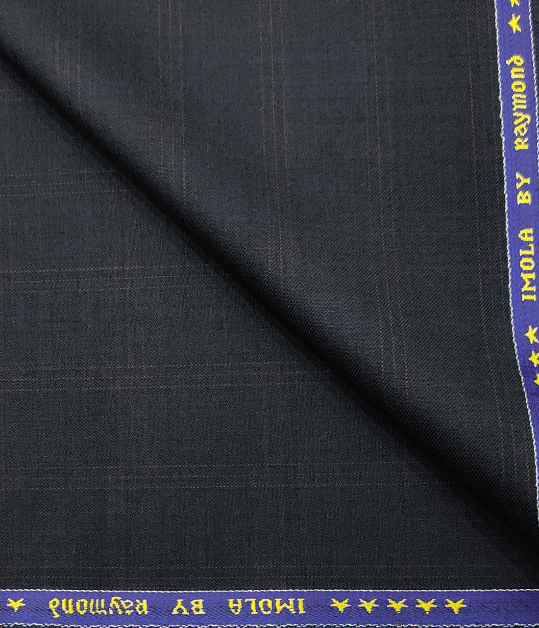Raymond Men's Wool Checks Super 100's Unstitched Suiting Fabric (Dark Blue)