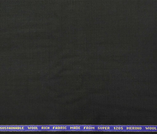 Raymond Men's Wool Solids Super 120's Unstitched Suiting Fabric (Black)