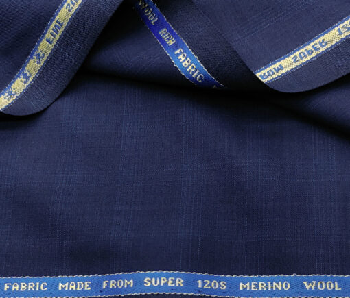 Raymond Men's Wool Checks Super 120's  Unstitched Suiting Fabric (Dark Royal Blue)