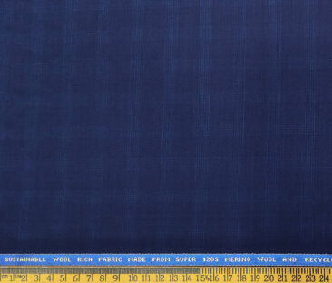 Raymond Men's Wool Checks Super 120's  Unstitched Suiting Fabric (Dark Royal Blue)
