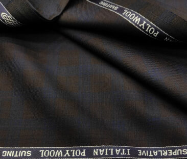Spada Men's Wool Checks Super 110's  Unstitched Suiting Fabric (Dark Wine)