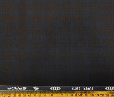 Spada Men's Wool Checks Super 110's  Unstitched Suiting Fabric (Dark Wine)