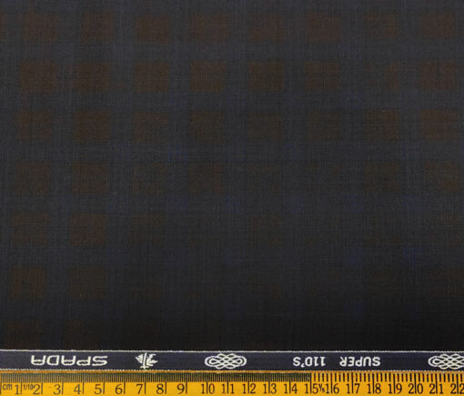 Spada Men's Wool Checks Super 110's  Unstitched Suiting Fabric (Dark Wine)