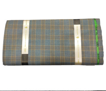 Spada Men's Wool Checks Super 110's  Unstitched Suiting Fabric (Light Teal Blue)
