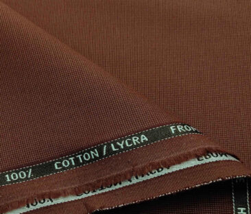 Burgoyne Men's Cotton Structured 1.50 Meter Unstitched Trouser Fabric (Amber Orange )