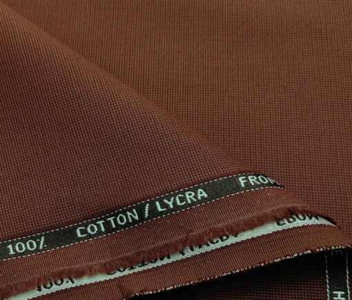 Burgoyne Men's Cotton Structured 1.50 Meter Unstitched Trouser Fabric (Amber Orange )