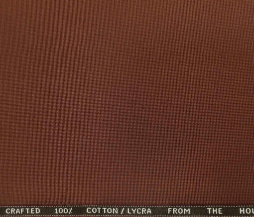 Burgoyne Men's Cotton Structured 1.50 Meter Unstitched Trouser Fabric (Amber Orange )