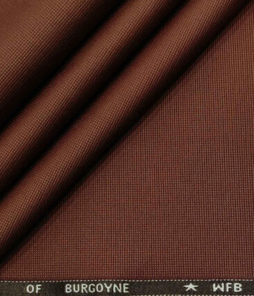 Burgoyne Men's Cotton Structured 1.50 Meter Unstitched Trouser Fabric (Amber Orange )