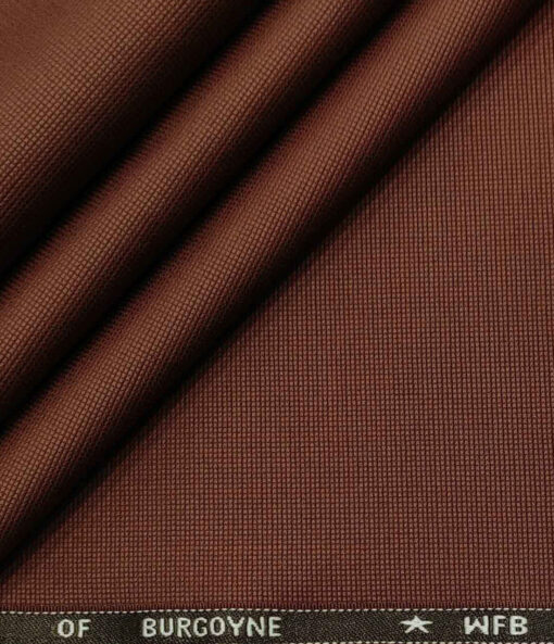 Burgoyne Men's Cotton Structured 1.50 Meter Unstitched Trouser Fabric (Amber Orange )