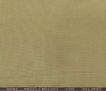 Burgoyne Men's Cotton Structured 1.50 Meter Unstitched Trouser Fabric (Beige)
