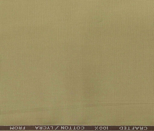 Burgoyne Men's Cotton Structured 1.50 Meter Unstitched Trouser Fabric (Beige)