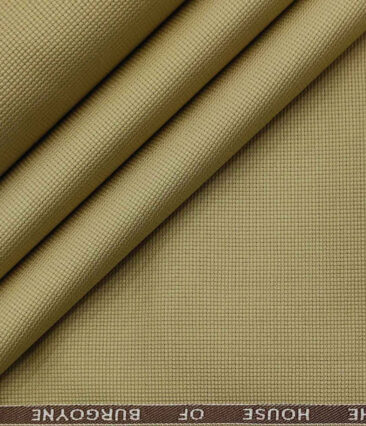 Burgoyne Men's Cotton Structured 1.50 Meter Unstitched Trouser Fabric (Beige)