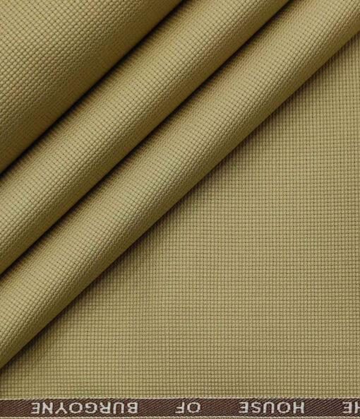 Burgoyne Men's Cotton Structured 1.50 Meter Unstitched Trouser Fabric (Beige)