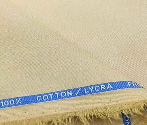 Burgoyne Men's Cotton Solids 1.50 Meter Unstitched Trouser Fabric (Beige)