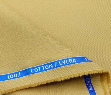 Burgoyne Men's Cotton Solids 1.50 Meter Unstitched Trouser Fabric (Biscotti Beige)