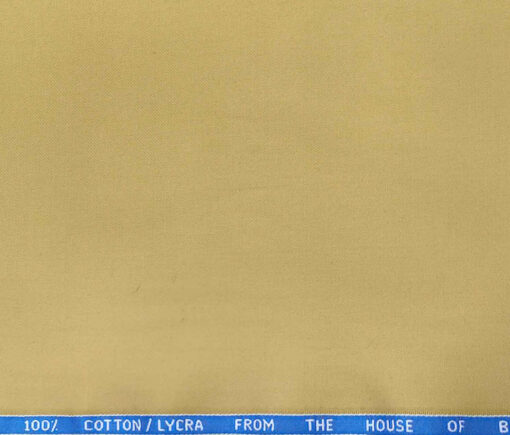 Burgoyne Men's Cotton Solids 1.50 Meter Unstitched Trouser Fabric (Biscotti Beige)