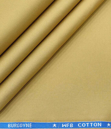 Burgoyne Men's Cotton Solids 1.50 Meter Unstitched Trouser Fabric (Biscotti Beige)