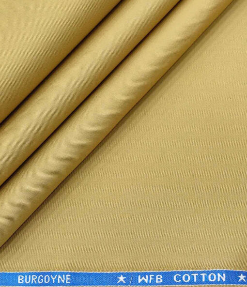 Burgoyne Men's Cotton Solids 1.50 Meter Unstitched Trouser Fabric (Biscotti Beige)