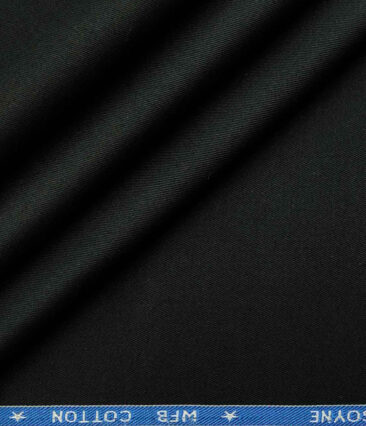 Burgoyne Men's Cotton Solids 1.50 Meter Unstitched Trouser Fabric (Black)