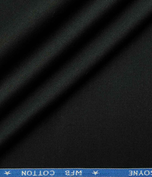 Burgoyne Men's Cotton Solids 1.50 Meter Unstitched Trouser Fabric (Black)