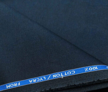 Burgoyne Men's Cotton Solids 1.50 Meter Unstitched Trouser Fabric (Blue)