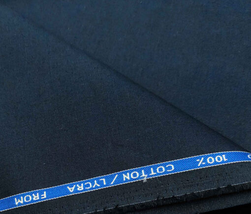 Burgoyne Men's Cotton Solids 1.50 Meter Unstitched Trouser Fabric (Blue)