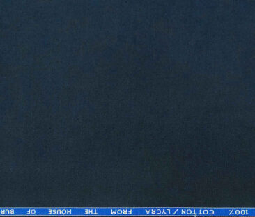 Burgoyne Men's Cotton Solids 1.50 Meter Unstitched Trouser Fabric (Blue)