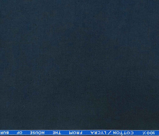 Burgoyne Men's Cotton Solids 1.50 Meter Unstitched Trouser Fabric (Blue)