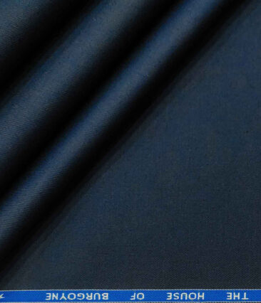 Burgoyne Men's Cotton Solids 1.50 Meter Unstitched Trouser Fabric (Blue)