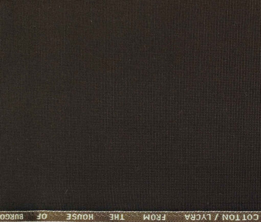 Burgoyne Men's Cotton Structured 1.50 Meter Unstitched Trouser Fabric (Dark Brown)