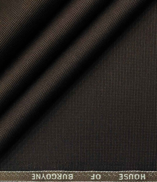 Burgoyne Men's Cotton Structured 1.50 Meter Unstitched Trouser Fabric (Dark Brown)
