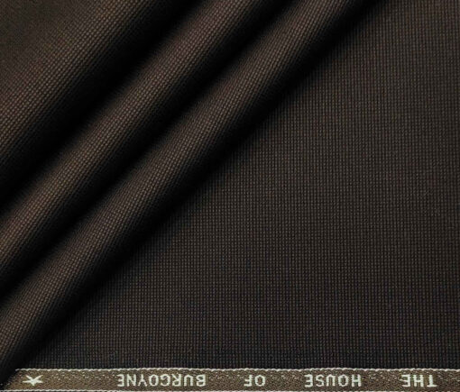 Burgoyne Men's Cotton Structured 1.50 Meter Unstitched Trouser Fabric (Dark Brown)