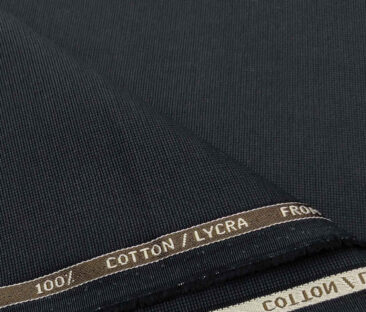 Burgoyne Men's Cotton Structured 1.50 Meter Unstitched Trouser Fabric (Dark Navy Blue)