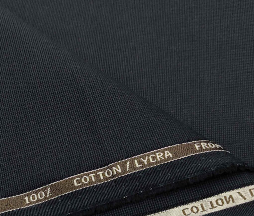 Burgoyne Men's Cotton Structured 1.50 Meter Unstitched Trouser Fabric (Dark Navy Blue)