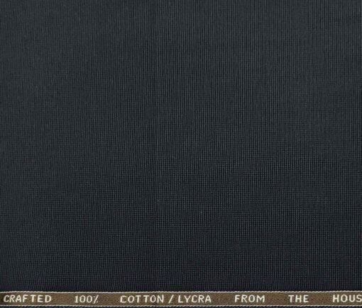 Burgoyne Men's Cotton Structured 1.50 Meter Unstitched Trouser Fabric (Dark Navy Blue)