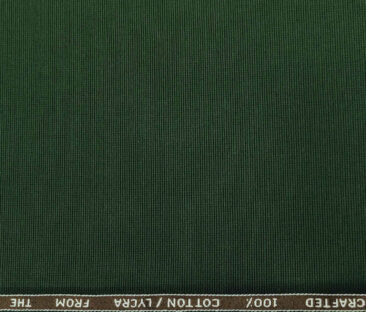 Burgoyne Men's Cotton Structured 1.50 Meter Unstitched Trouser Fabric (Dark Pine Green )