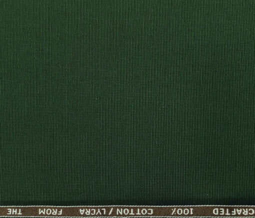 Burgoyne Men's Cotton Structured 1.50 Meter Unstitched Trouser Fabric (Dark Pine Green )