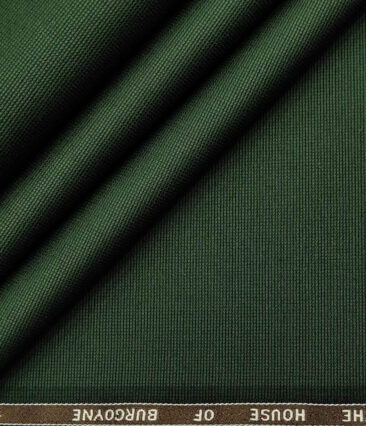 Burgoyne Men's Cotton Structured 1.50 Meter Unstitched Trouser Fabric (Dark Pine Green )