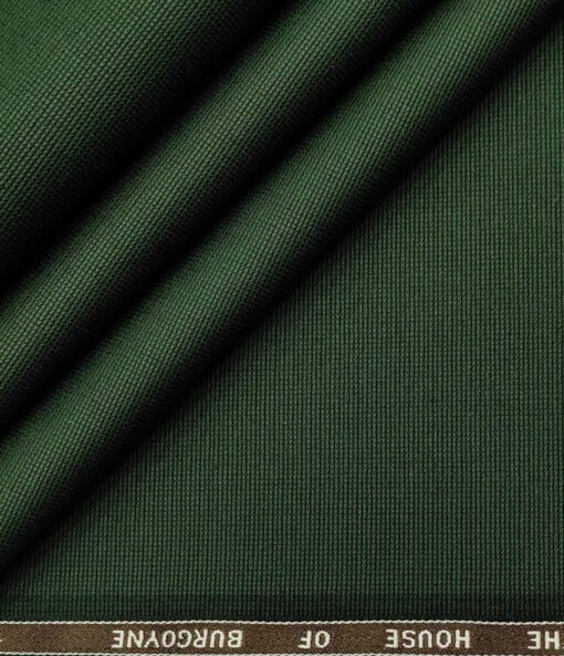 Burgoyne Men's Cotton Structured 1.50 Meter Unstitched Trouser Fabric (Dark Pine Green )