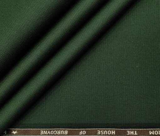 Burgoyne Men's Cotton Structured 1.50 Meter Unstitched Trouser Fabric (Dark Pine Green )