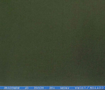Burgoyne Men's Cotton Solids 1.50 Meter Unstitched Trouser Fabric (Dark Sea weed green)
