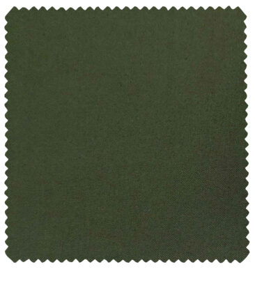 Burgoyne Men's Cotton Solids 1.50 Meter Unstitched Trouser Fabric (Dark Sea weed green)
