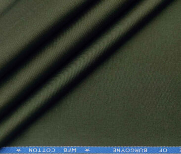 Burgoyne Men's Cotton Solids 1.50 Meter Unstitched Trouser Fabric (Dark Sea weed green)